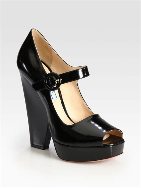 prada black leather dress shoes|patent leather Prada shoes.